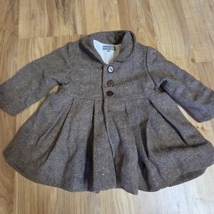 Brown Herringbone Kids Coat